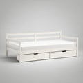 White Twin Solid Pine Wood Daybed with Two Storage Drawers, 79 x 42 x 34 in