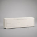 White Engineered Wood TV Stand Media Console, 70.9 x 15.7 x 23.6 in, 2 Drawers and 2 Doors
