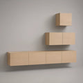 3-Piece Wall-Mounted Storage Set, Light Oak, 70.9 x 11.8 x 15.7 in