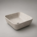 Light Gray Concrete Vessel Bathroom Sink, Square 16 x 16 x 5.5 in