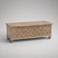Solid Mango Wood Storage Chest, Light Brown, 48 in W x 18 in D x 20 in H